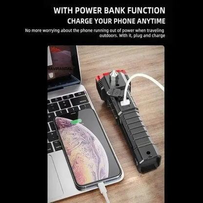 8 in 1 Safety Hammer Flashlight Rechargeable Treasure